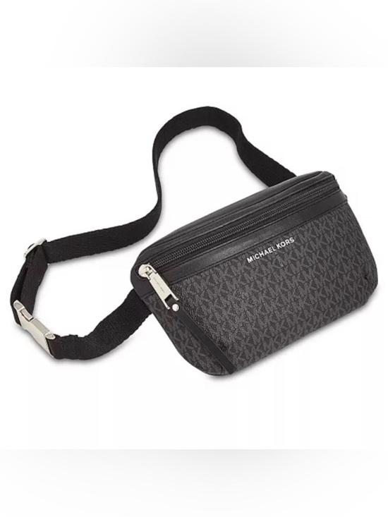 Michael Kors Handbags - Michael Kors Black and Gray Monogram Belt Bag